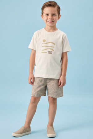 Conjunto de camiseta em meia malha e bermuda em hidronatic